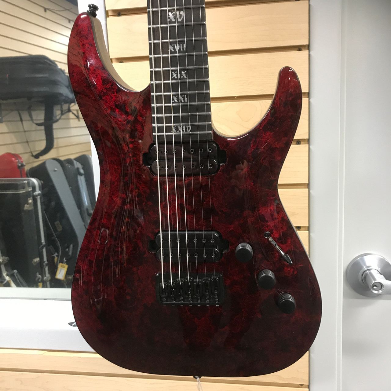 Used Schecter C-7 APOCALYPSE Super S Electric Guitar Red 6-String