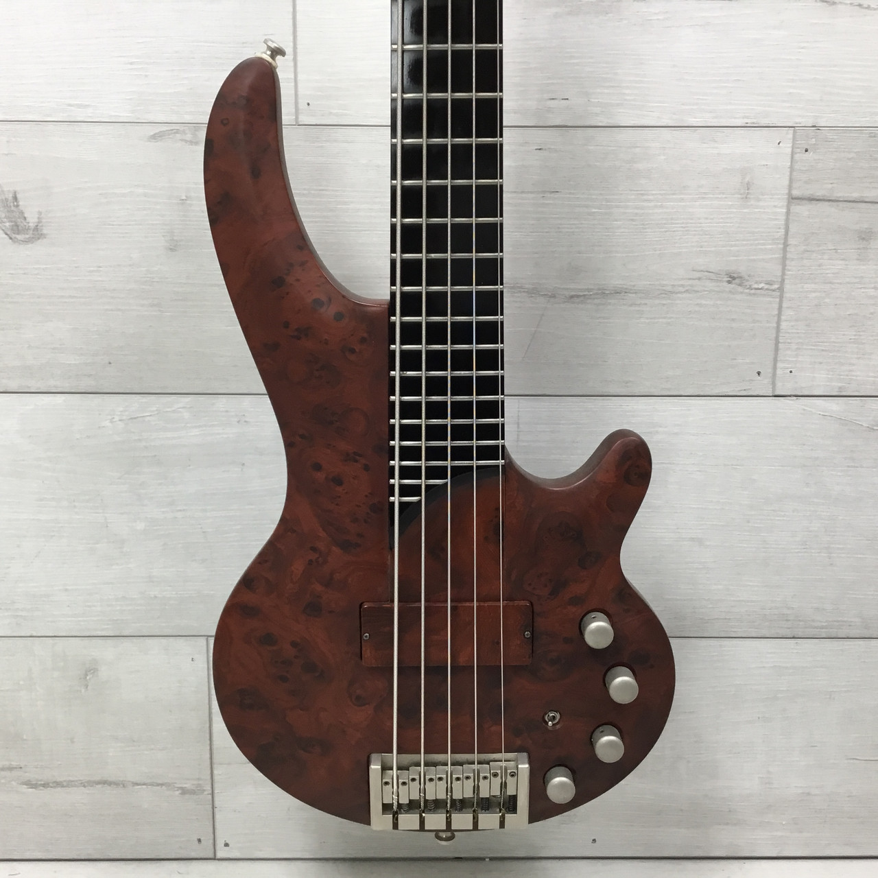 Used Cort CURBOW 5 STRING BASS BURLWOOD Bass Guitar Wood 5-String