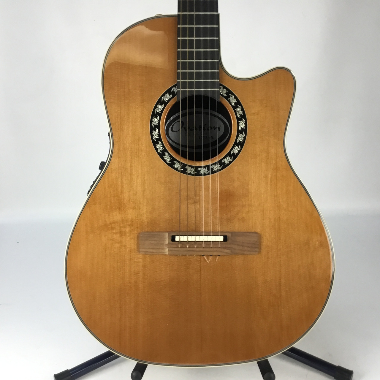 Used Ovation 1773AX NYLON STRING Solid Top Acoustic Guitar Natural