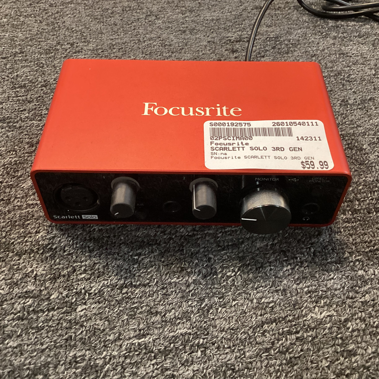 Used Focusrite SCARLETT SOLO 3RD GEN Computer Interface 2 A/D