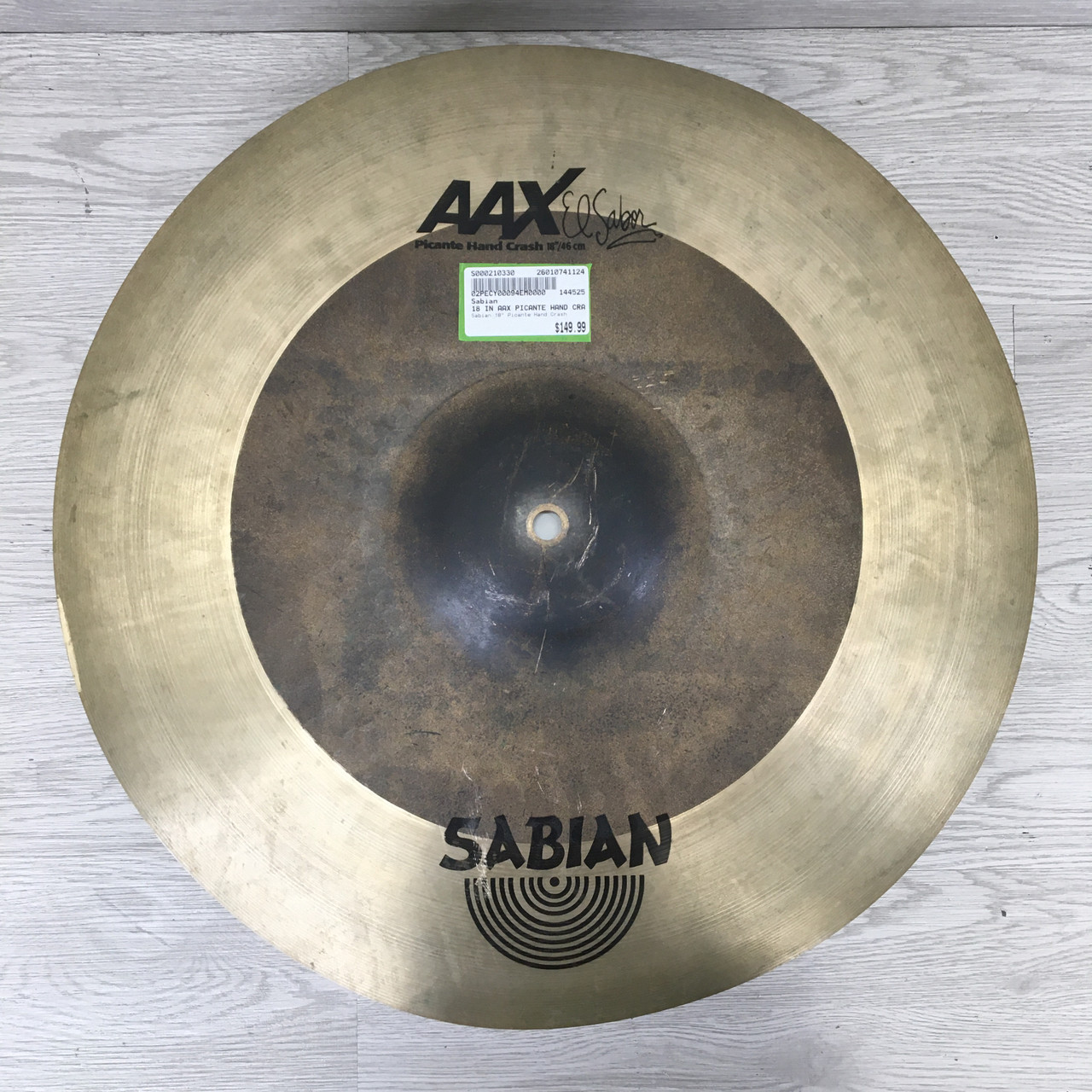 Used Sabian 18 IN AAX PICANTE HAND CRASH Crash Cymbal 18