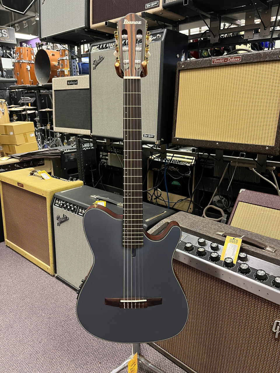 Used Ibanez FRH10N-IBF Laminate Top Acoustic Guitar Black