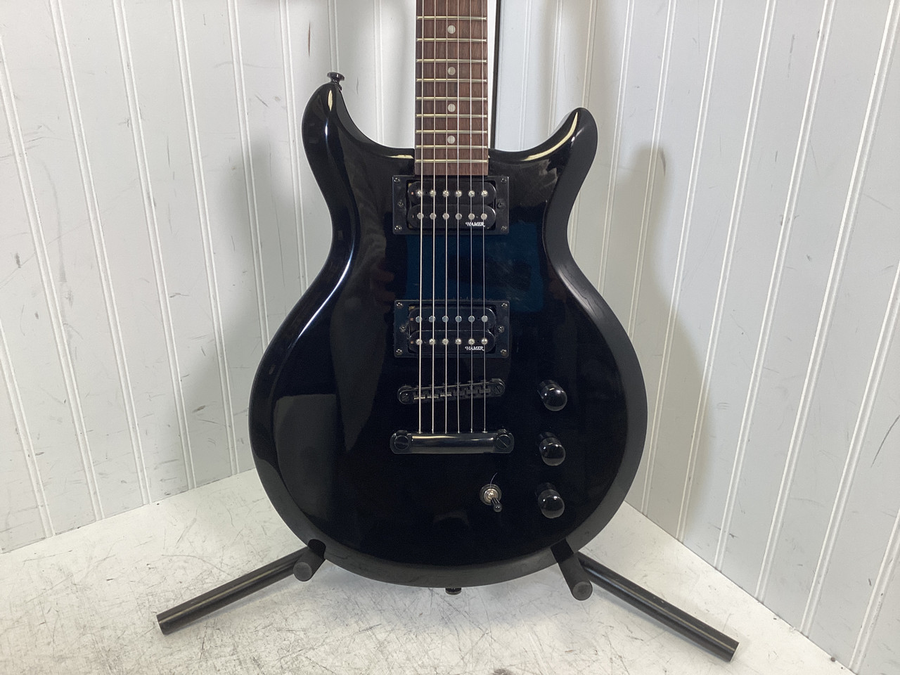 Used Hamer SFX SERIES Double Cut Electric Guitar Black 6-String