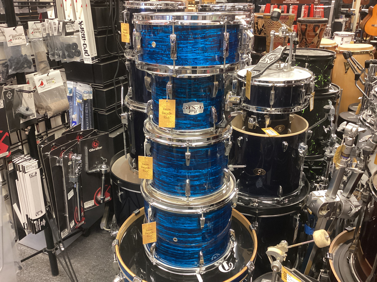 Used Pearl EXR EXPORT SERIES 5PC KIT Drum Shell Kit Blue