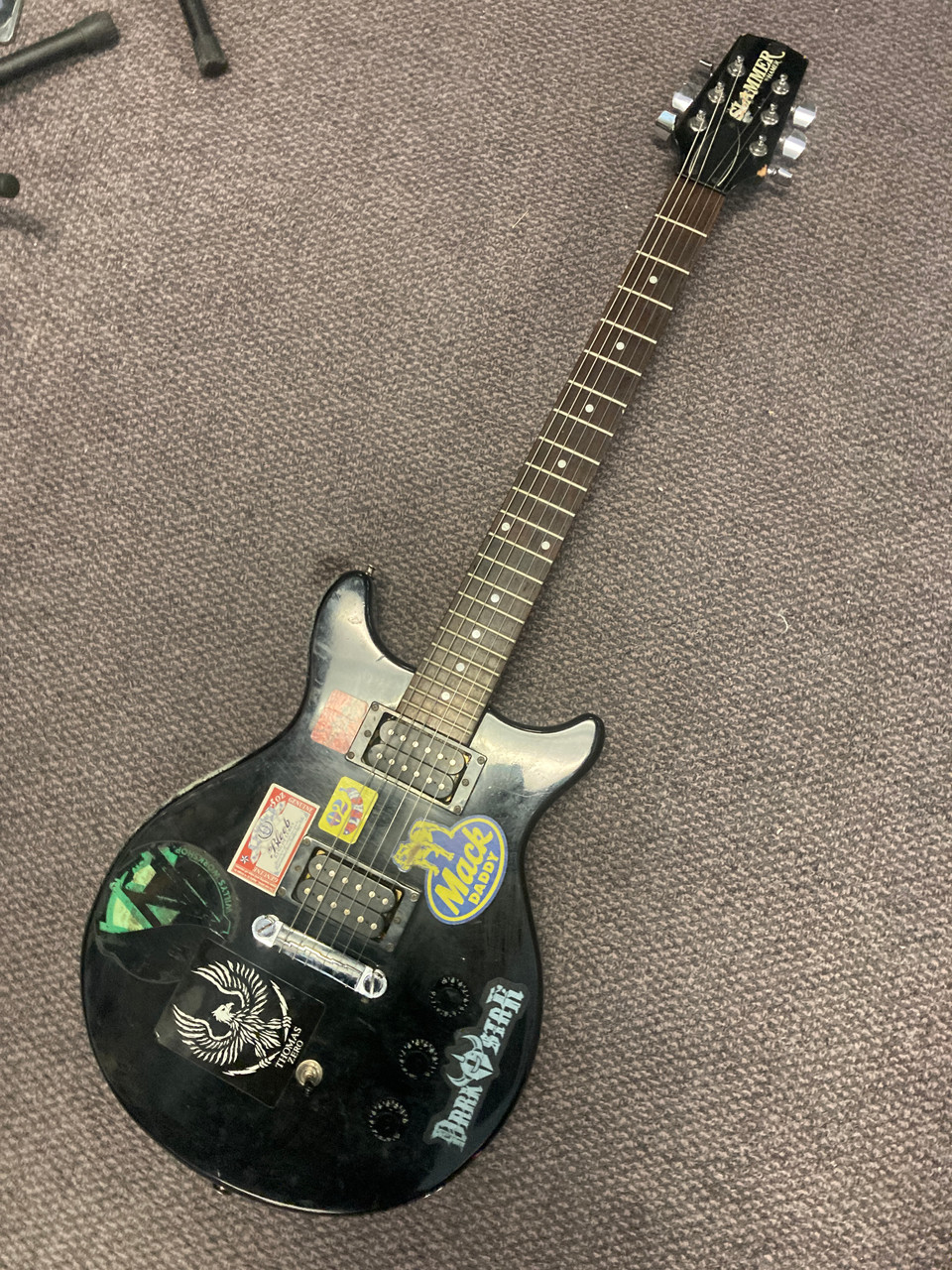 Used Hamer SLAMMER Double Cut Electric Guitar Black 6-String