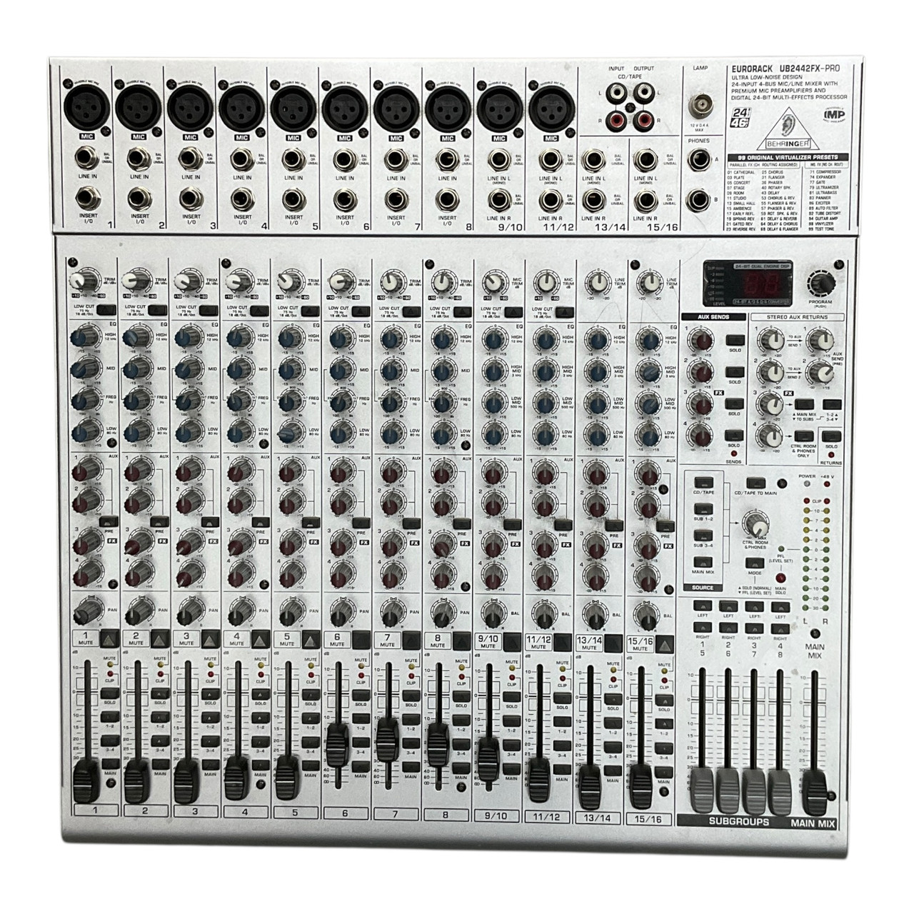 Used Behringer Eurorack UB2442FX-PRO Mixing Console