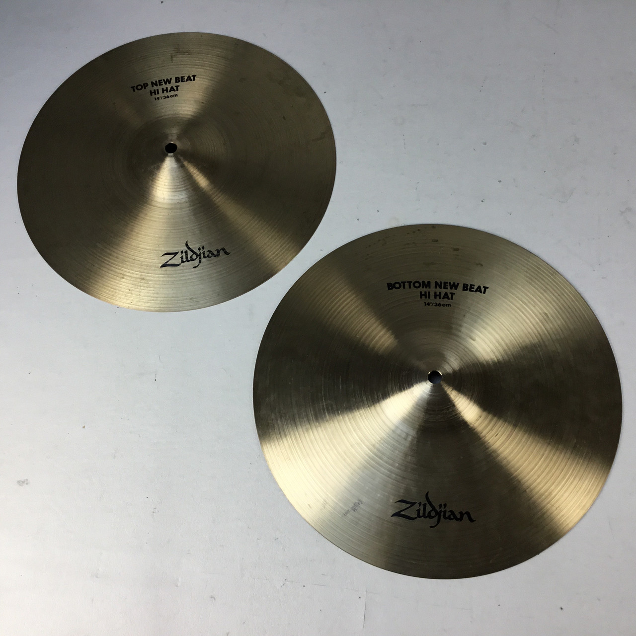 Used Zildjian 14IN 80S NEW BEAT HI HATS Hi Hat Cymbals 14