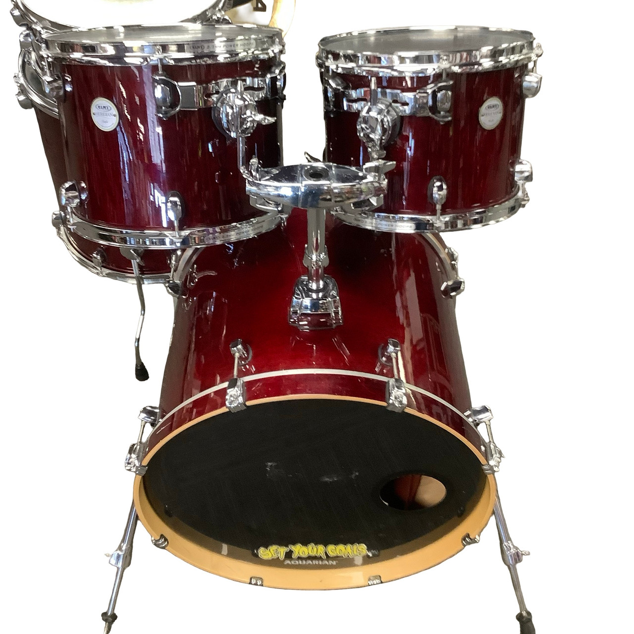 Used Mapex 5PC MERIDIAN MAPLE Drum Shell Kit Red 22