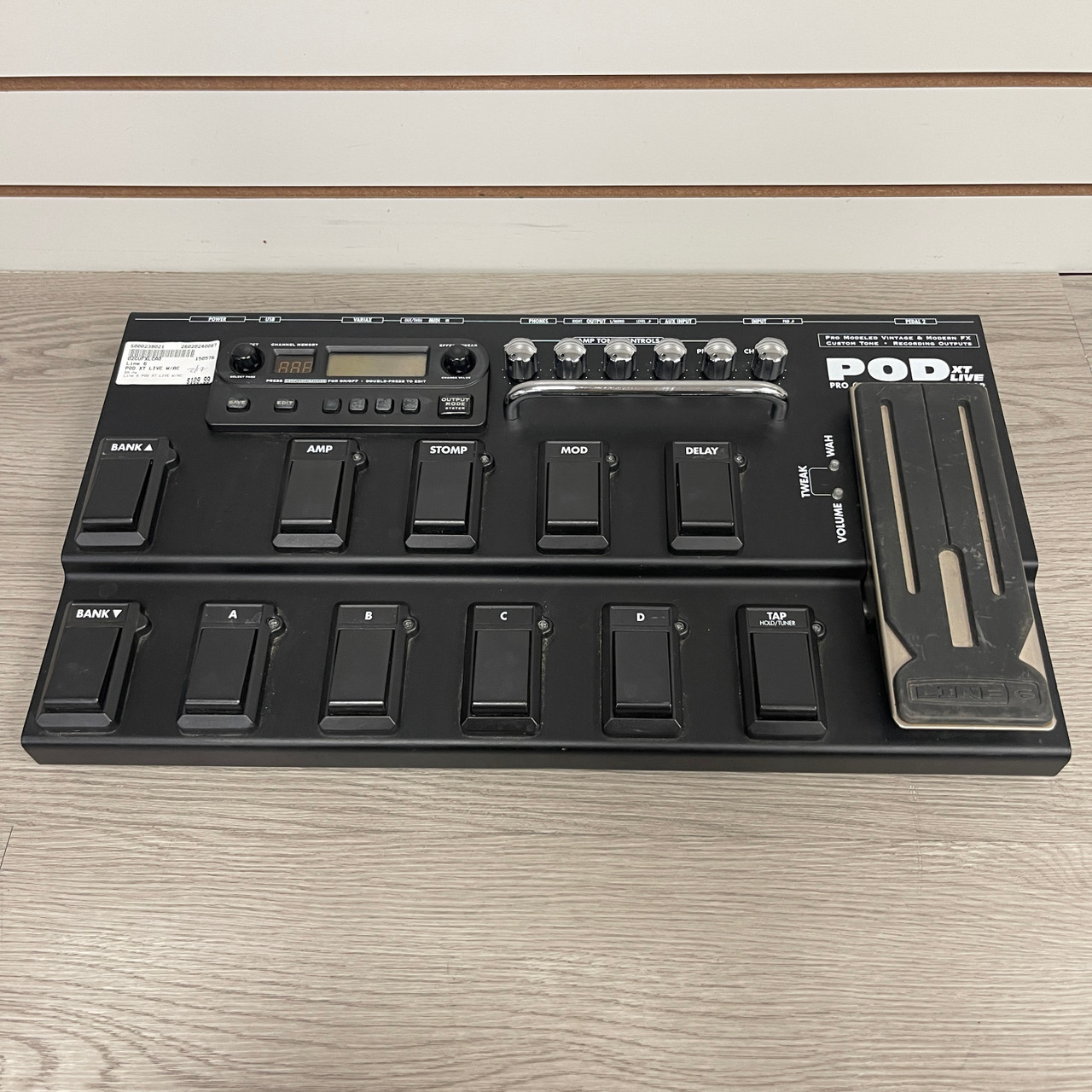 Used Line 6 POD XT LIVE W/AC Floorboard Amp Modeling + FX