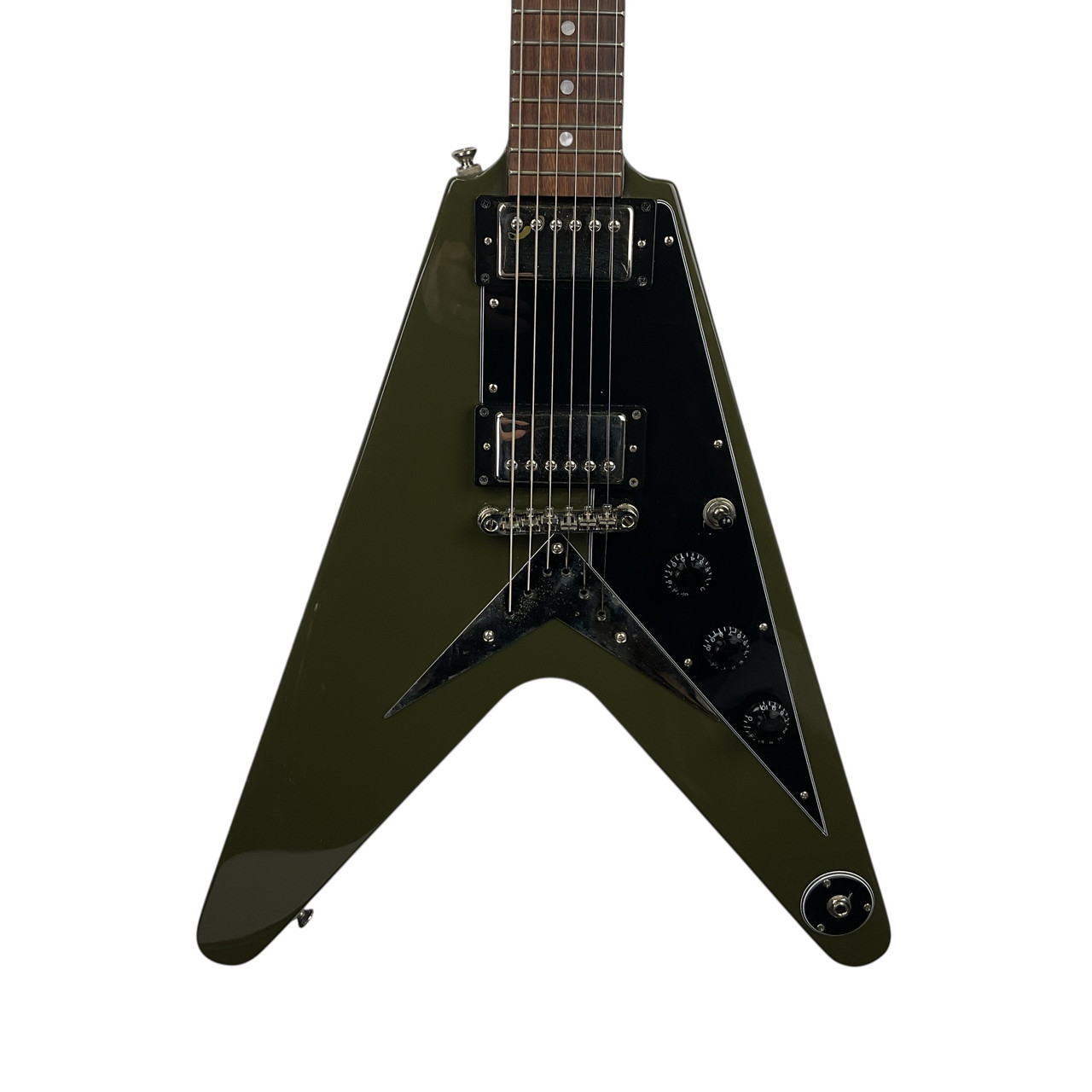 Used Epiphone FLYING V LIMITED RUN Pointy Electric Guitar Green 6