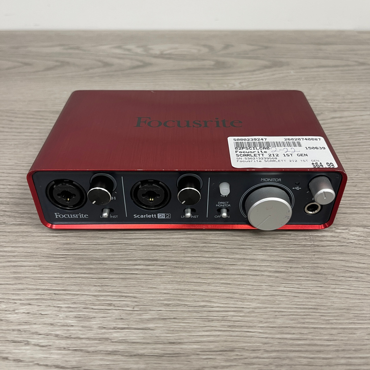 Used Focusrite SCARLETT 2I2 1ST GEN Computer Interface 2 A/D