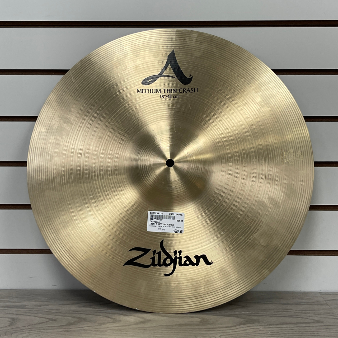 >> kkb Used Zildjian 18IN A MEDIUM CRASH Crash Cymbal 18