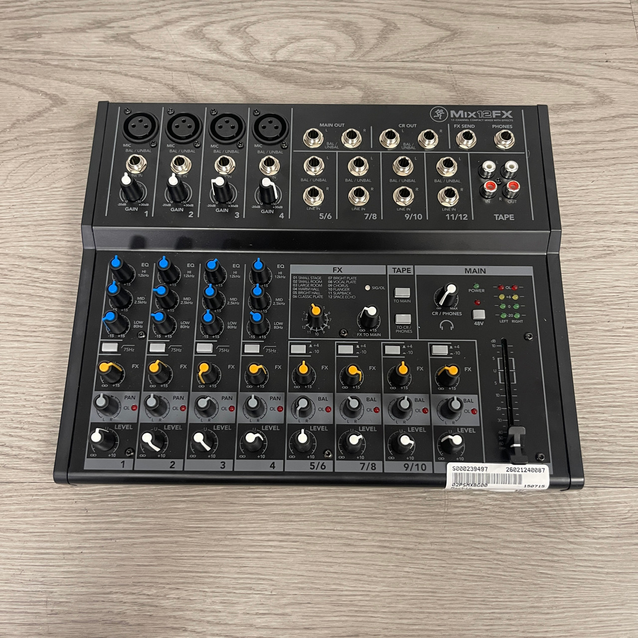 Used Mackie MIX12FX W/ AC Compact Mixer