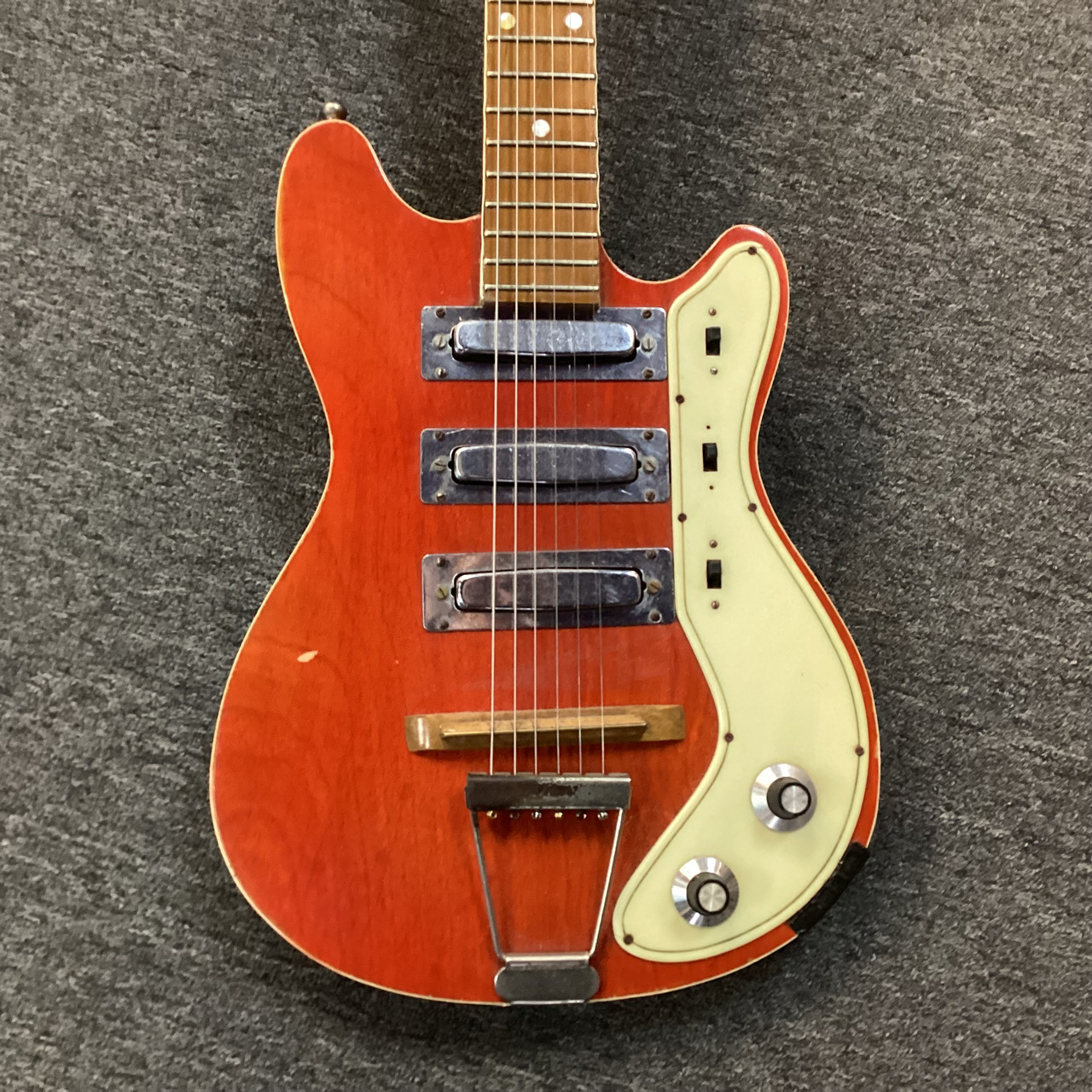 Used Teisco 3 PICKUP GUITAR Vintage S Type Electric Guitar Red 6