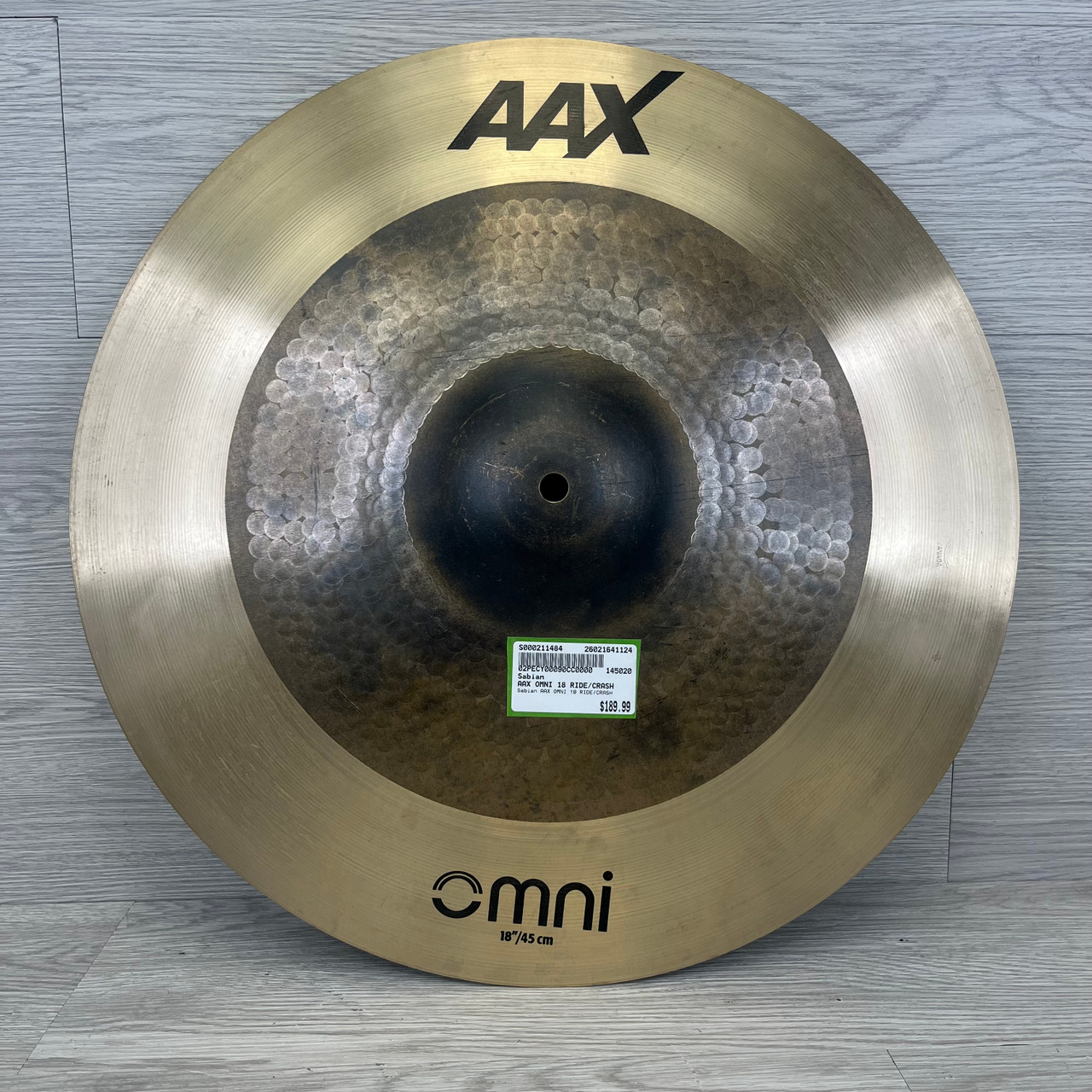 Used Sabian AAX OMNI 18 RIDE/CRASH Ride Cymbal 18