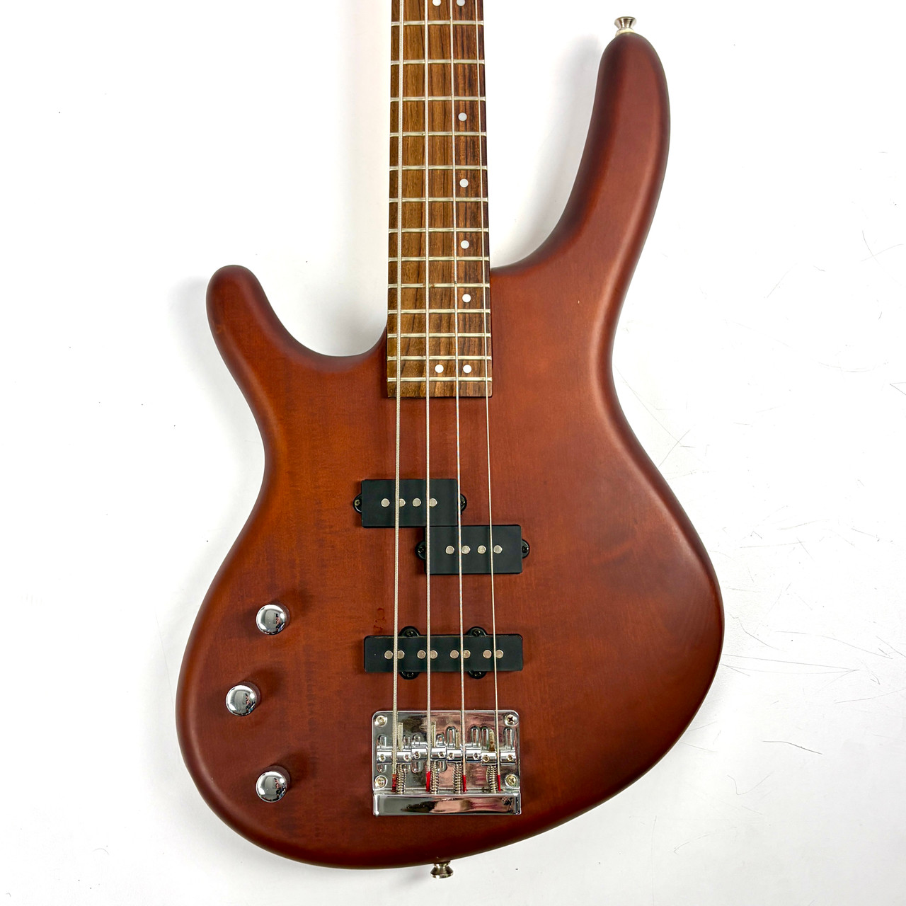 Used Cort Action PJ Left Handed Bass Guitar Brown 4-String