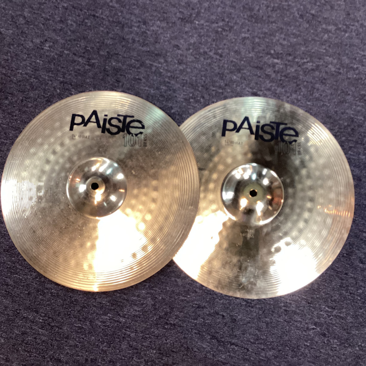 Used Paiste 14 101 BRASS HI HATS Hi Hat Cymbals 14