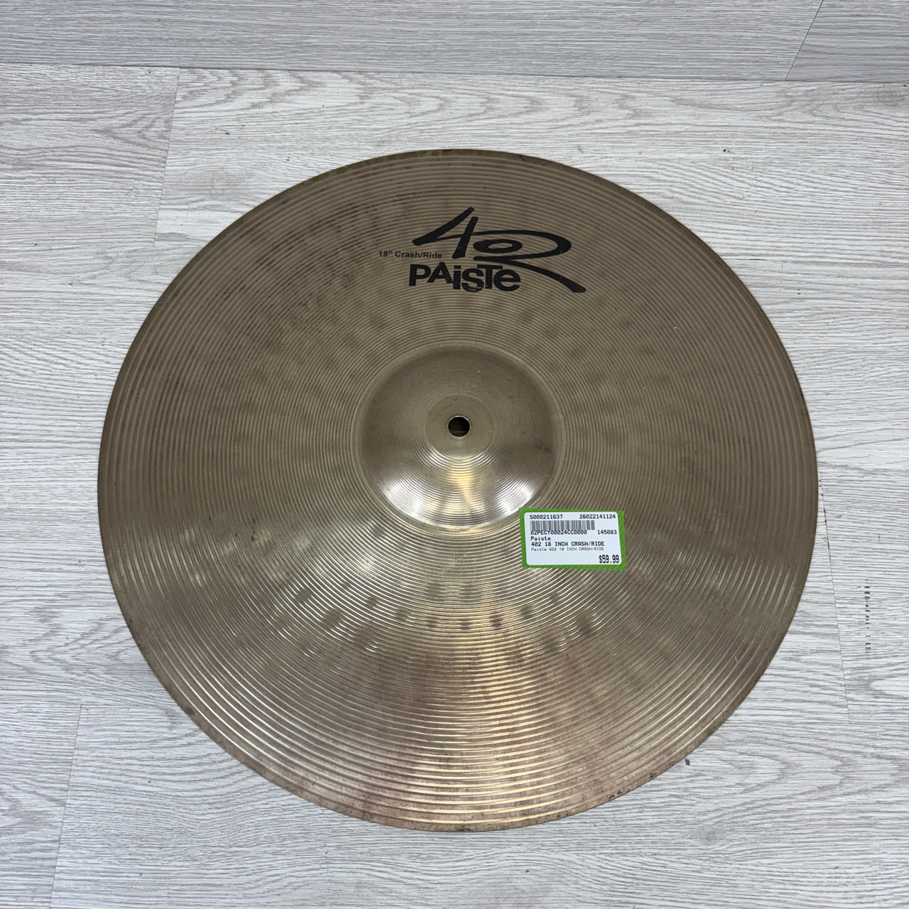 ※………Eripom store………※　18インチスタッドレス② Used Paiste 402 18 Inch Crash/ride Crash Cymbal 18