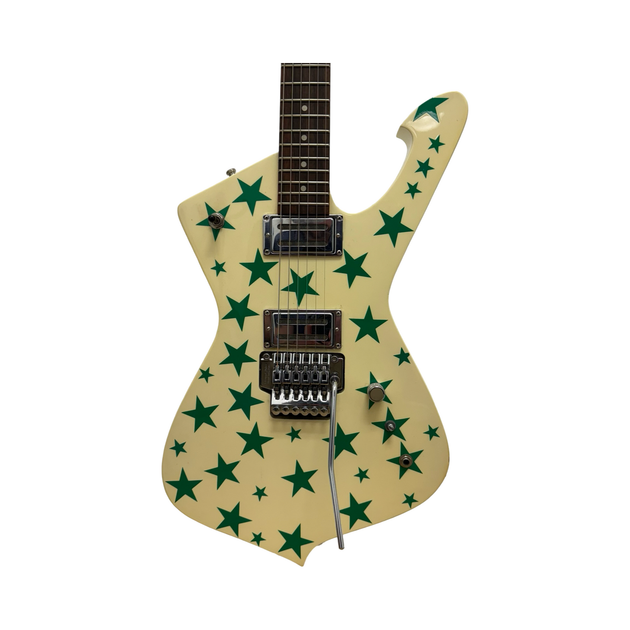 Used DE ROSA ICEMAN GREEN STARS Electric Guitar Custom Graphics 6