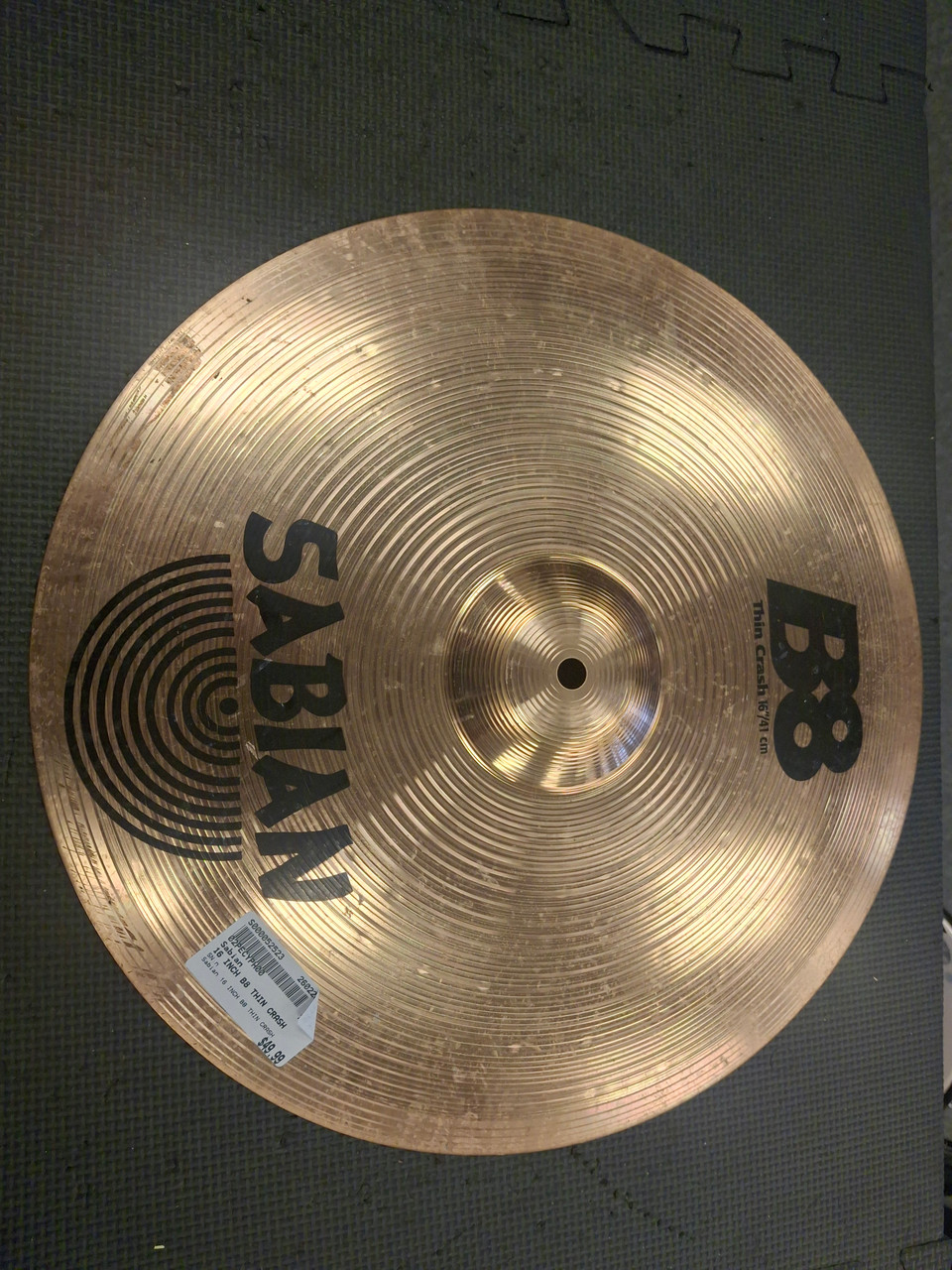 Used Sabian 16 INCH B8 THIN CRASH Crash Cymbal 16