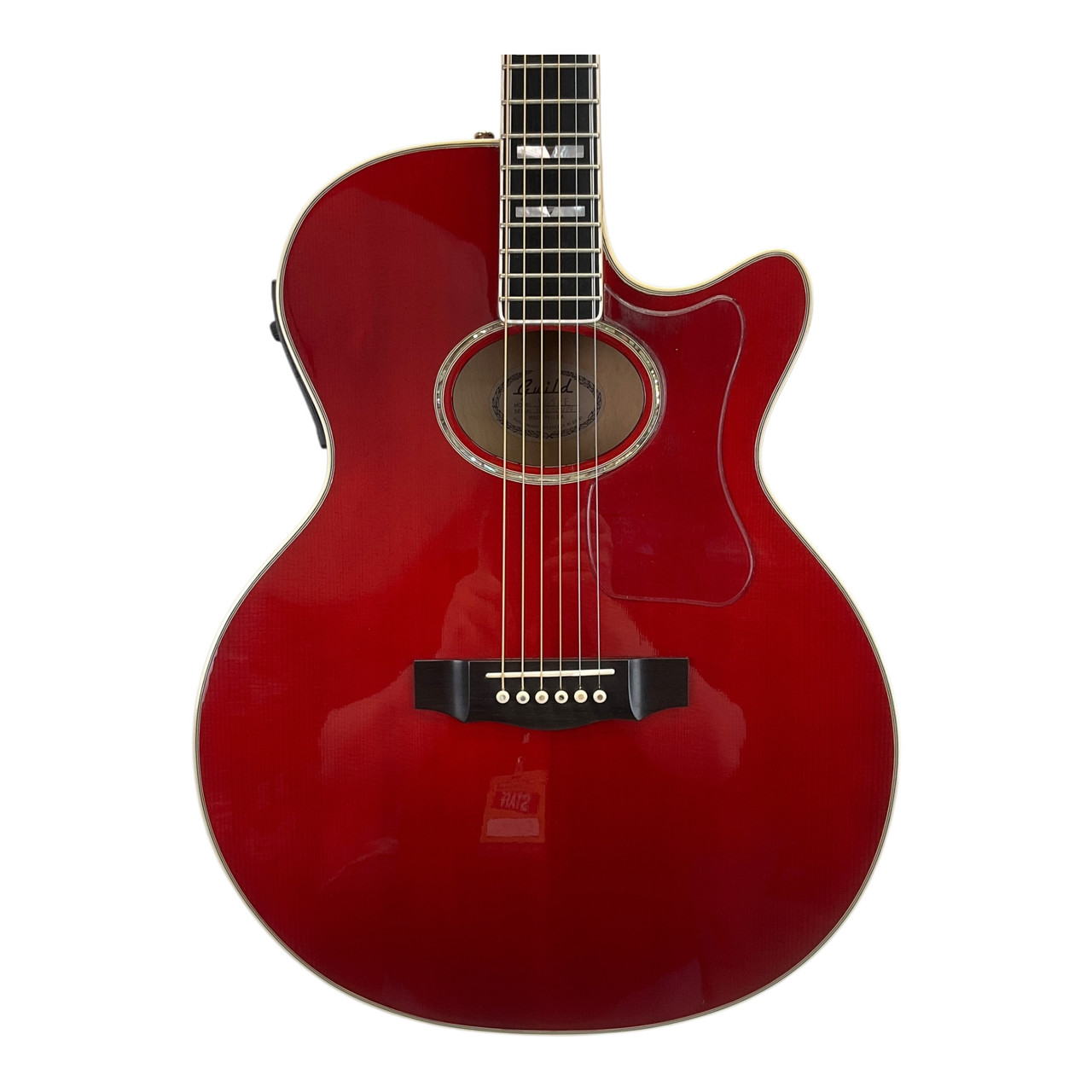 Used Guild F65CE Solid Top Acoustic Guitar Red