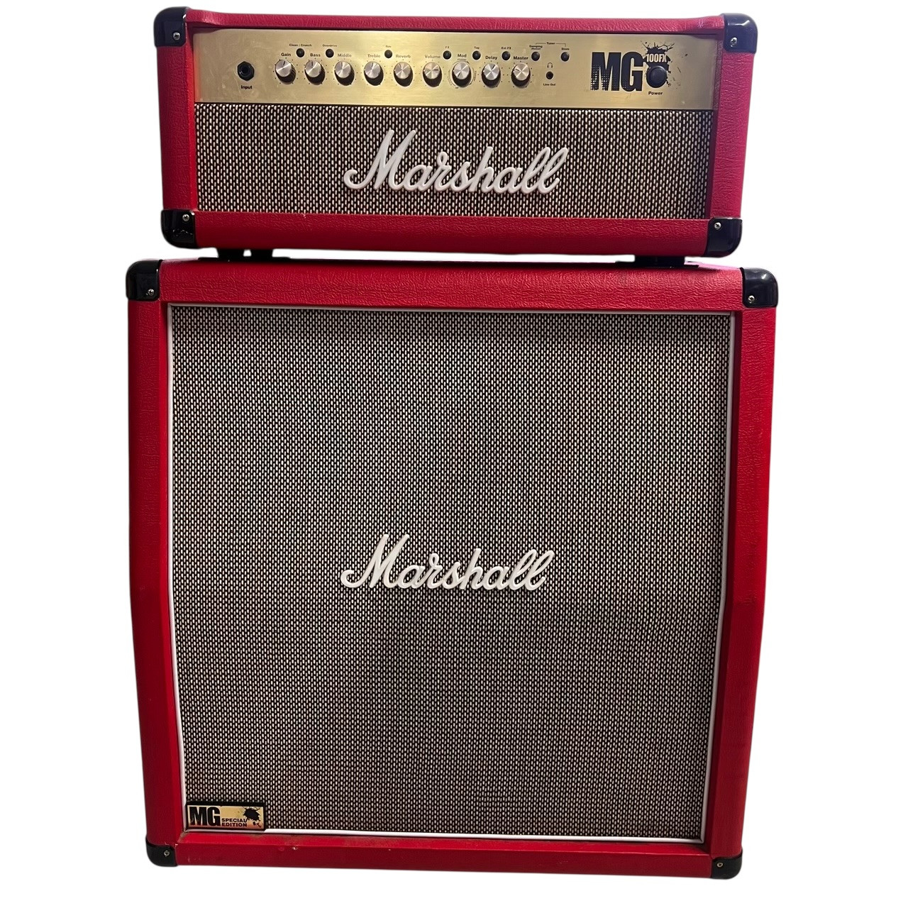 ギターアンプ　Marshall MG100FX Used Marshall MG100FX RED HALF STACK Solid State Guitar Head