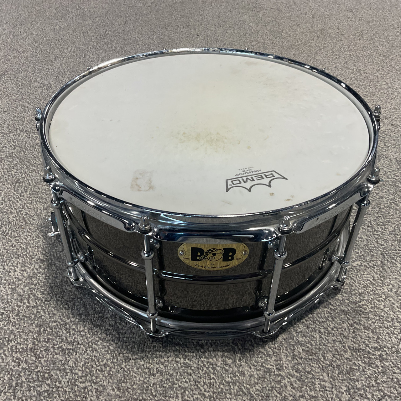 Used PORK PIE BIG BLACK BOB 6.5 X 14 Snare Drum