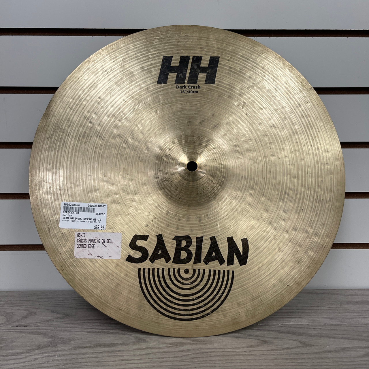 Used Sabian 16IN HH DARK CRASH AS-IS Crash Cymbal 16