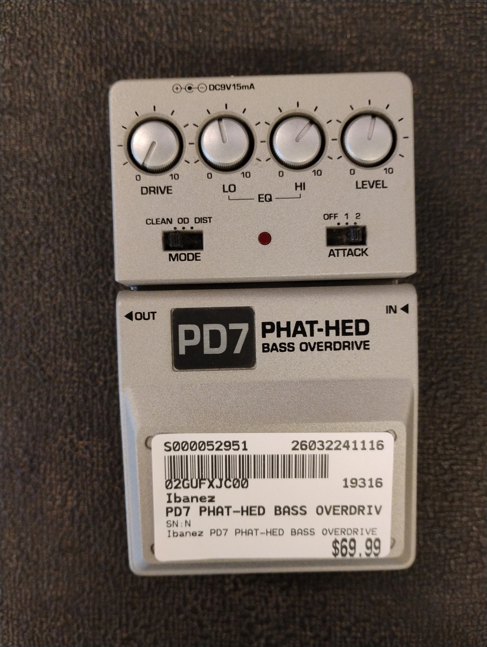 Ibanez PD7 Phat-Hed Bass Overdrive - ベースオーバードライブ | PHAT