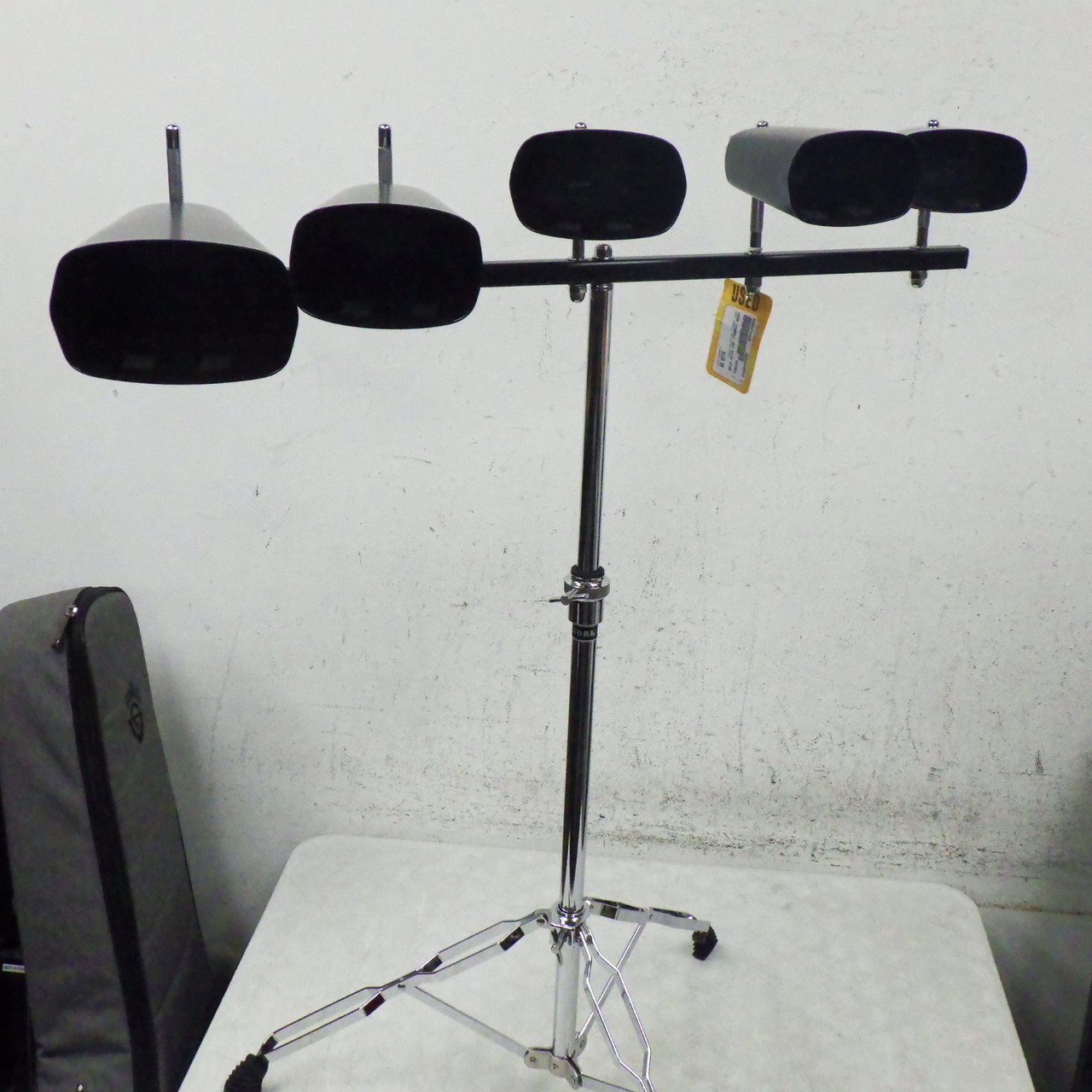 Used USED COWBELL SET WITH STAND World Percussion Instrument