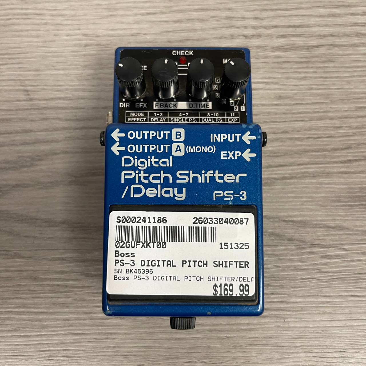 Used Boss PS-3 DIGITAL PITCH SHIFTER/DELAY Pitch Pedal