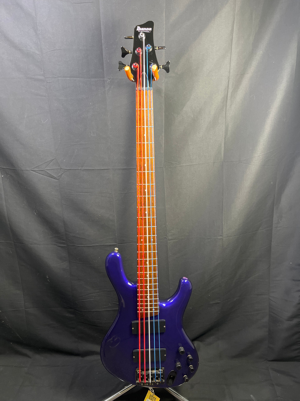 Used Ibanez ERGODYNE EB405 Modern Metal Bass Guitar Blue 4-String