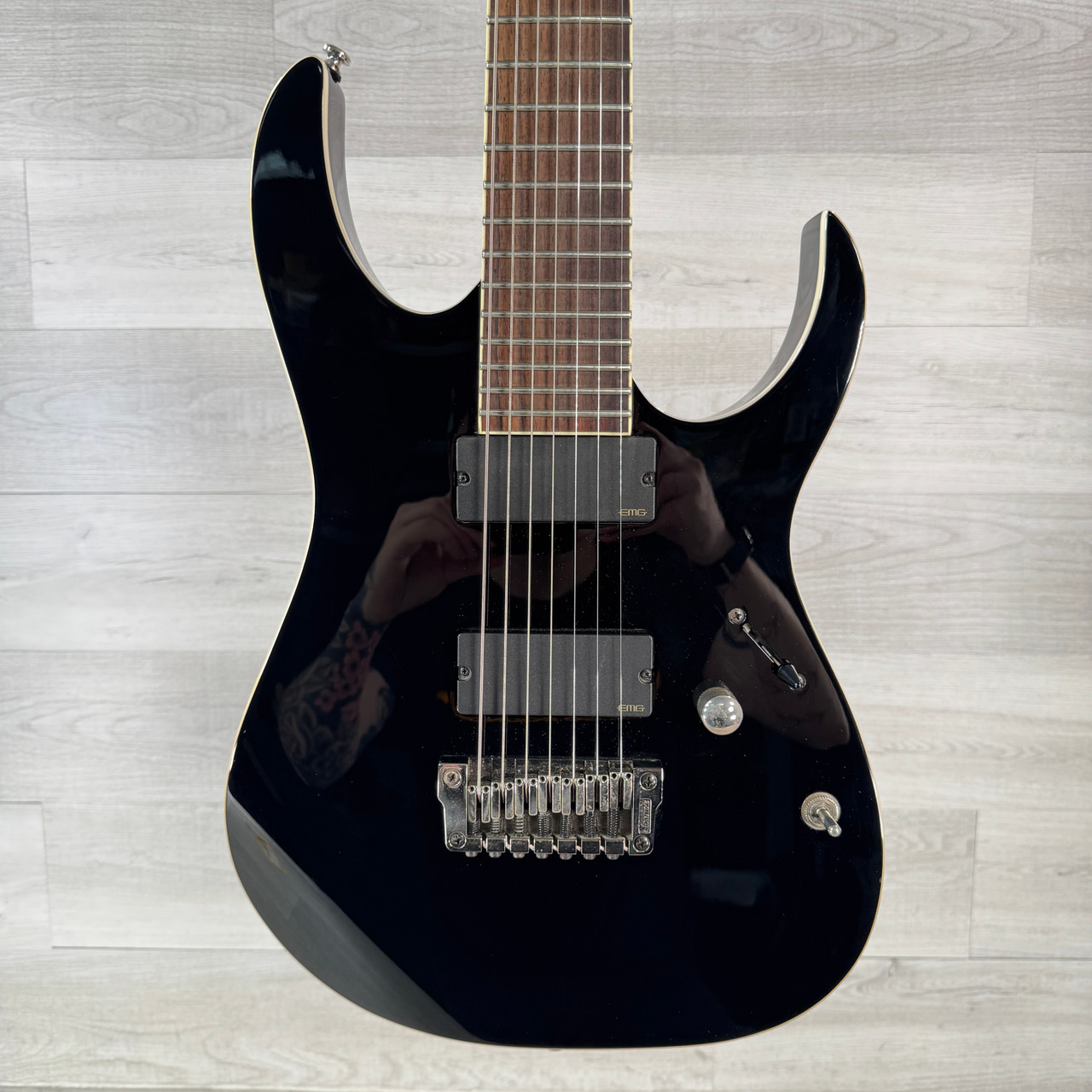 Used Ibanez RGIR27FE Iron Label Electric Guitar - Black - 7-string