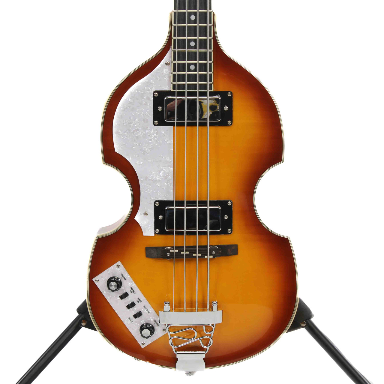 Used Rogue VB100 VIOLIN BASS Bass Guitar Cherry Sunburst 4-String