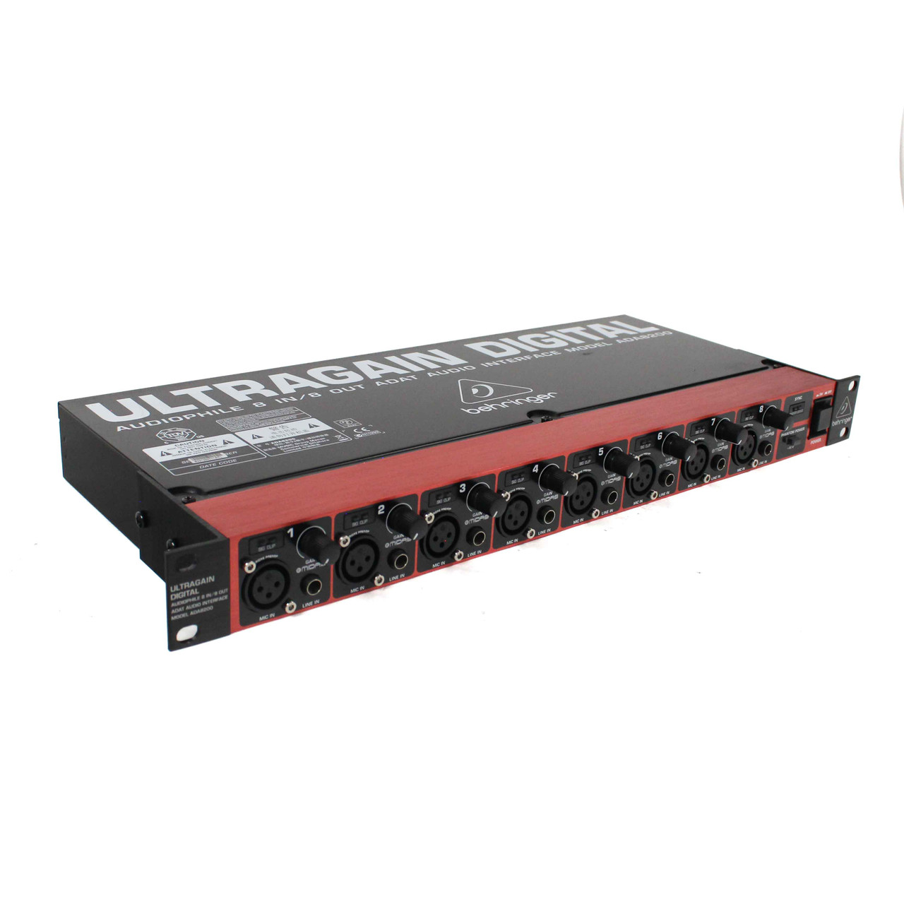 Used Behringer ULTRAGAIN DIGITAL ADA8200 Computer Interface 8+ A/D