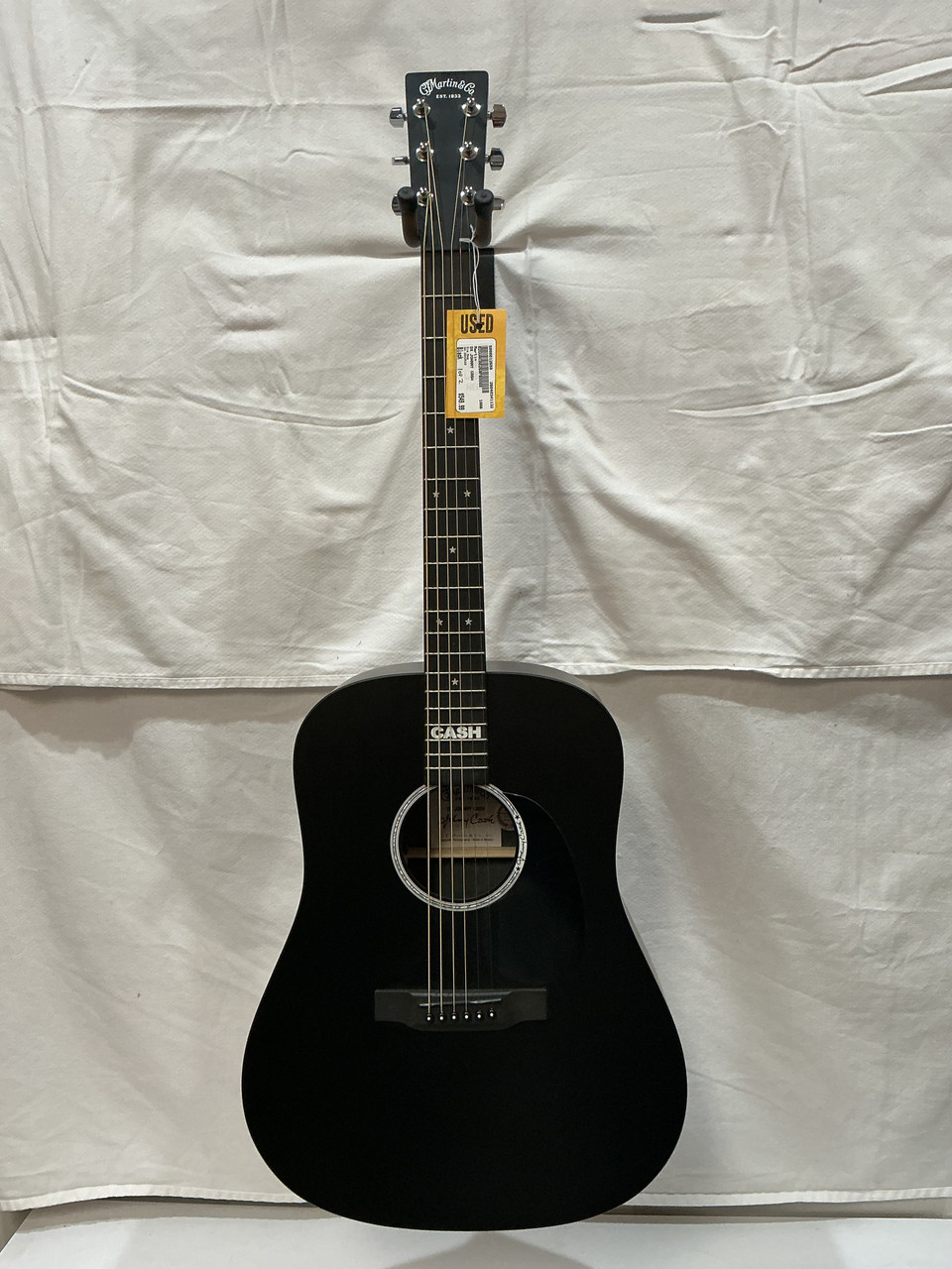 Used Martin DX JOHNNY CASH Solid Top Acoustic Guitar Black