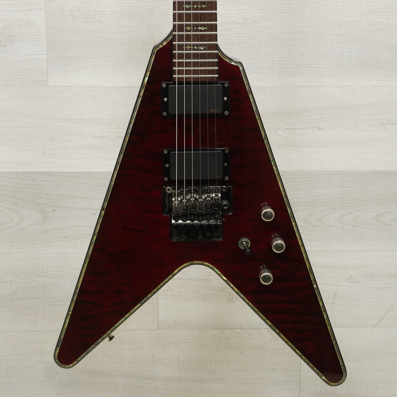 Used Schecter V-1 Fr Hellraiser Electric Guitar Red