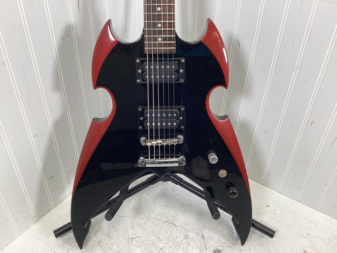 Used Silvertone PAUL STANLEY PSAP1 Pointy Electric Guitar Black 6