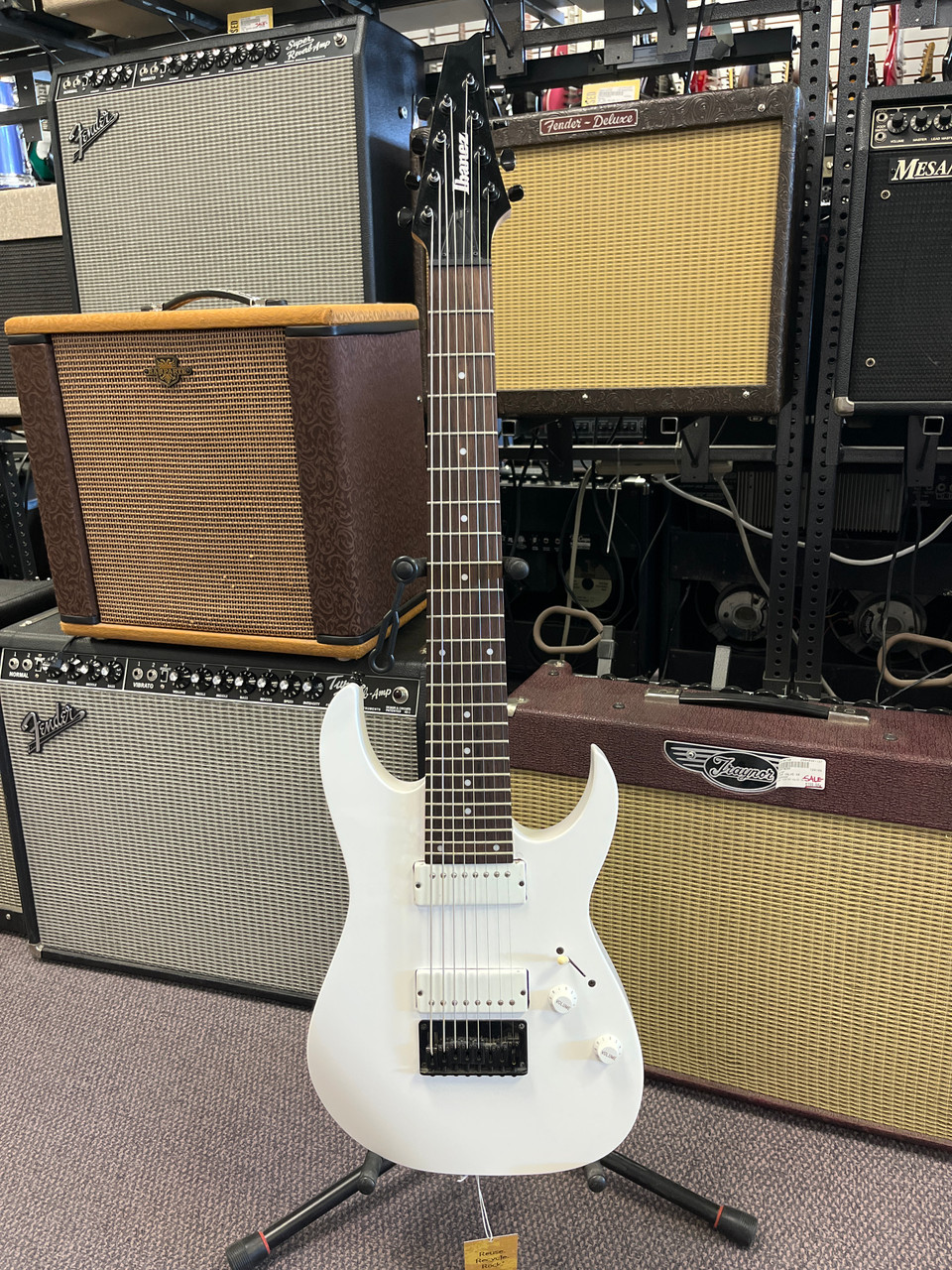 Used Ibanez RG8 W/ PICKUP MOD Modern Metal Electric Guitar White 8