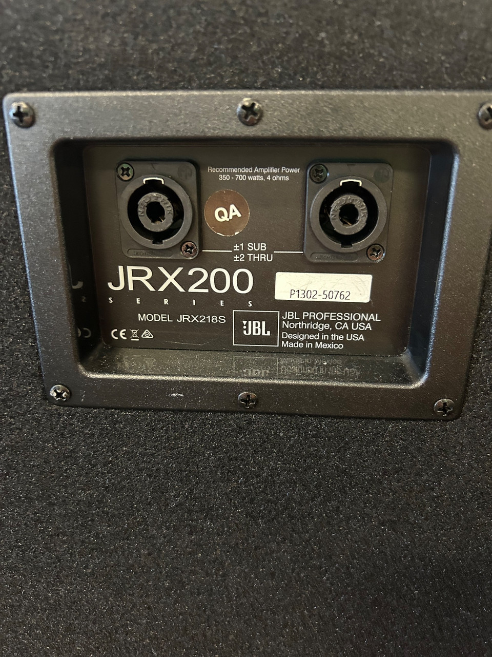 Used JBL JRX218S Speaker Cabinet