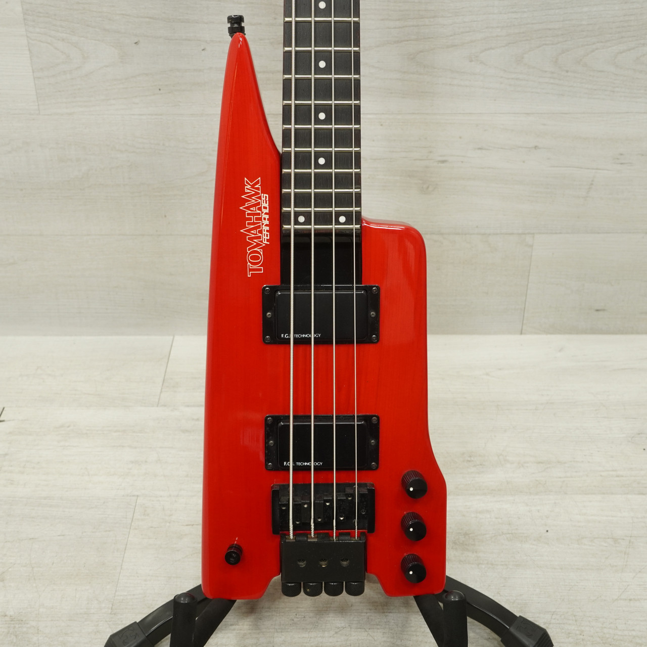 Used Fernandes Tomahawk Bass Guitar Red