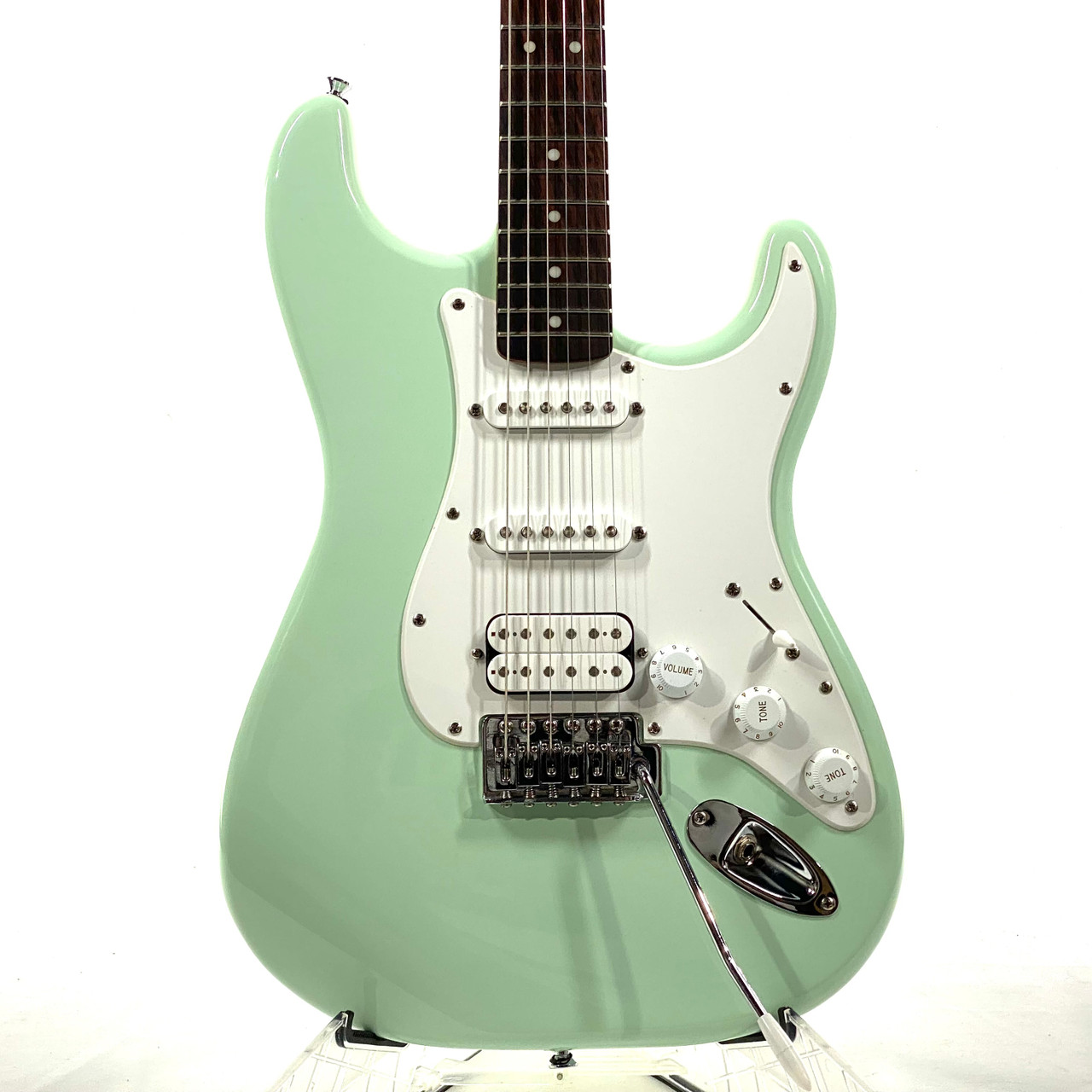 Used Squier BULLET STRAT HSS S Type Electric Guitar Green 6-String