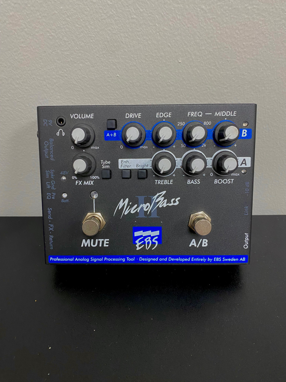 Used EBS MICROBASS II PRE-AMP BASS PEDAL Bass Pre-Amp Pedal