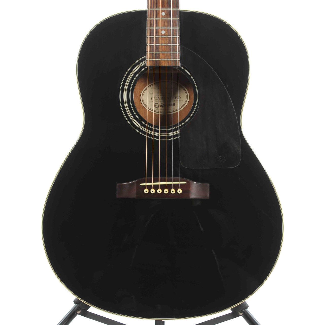 Used Epiphone AJ 15E Solid Top Acoustic Guitar Black
