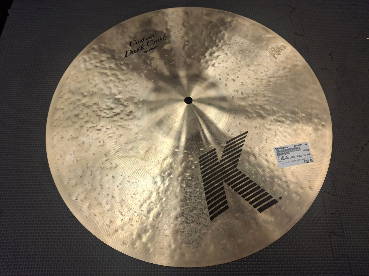 Used Zildjian K CUSTOM DARK CRASH 18 INCH Crash Cymbal 18