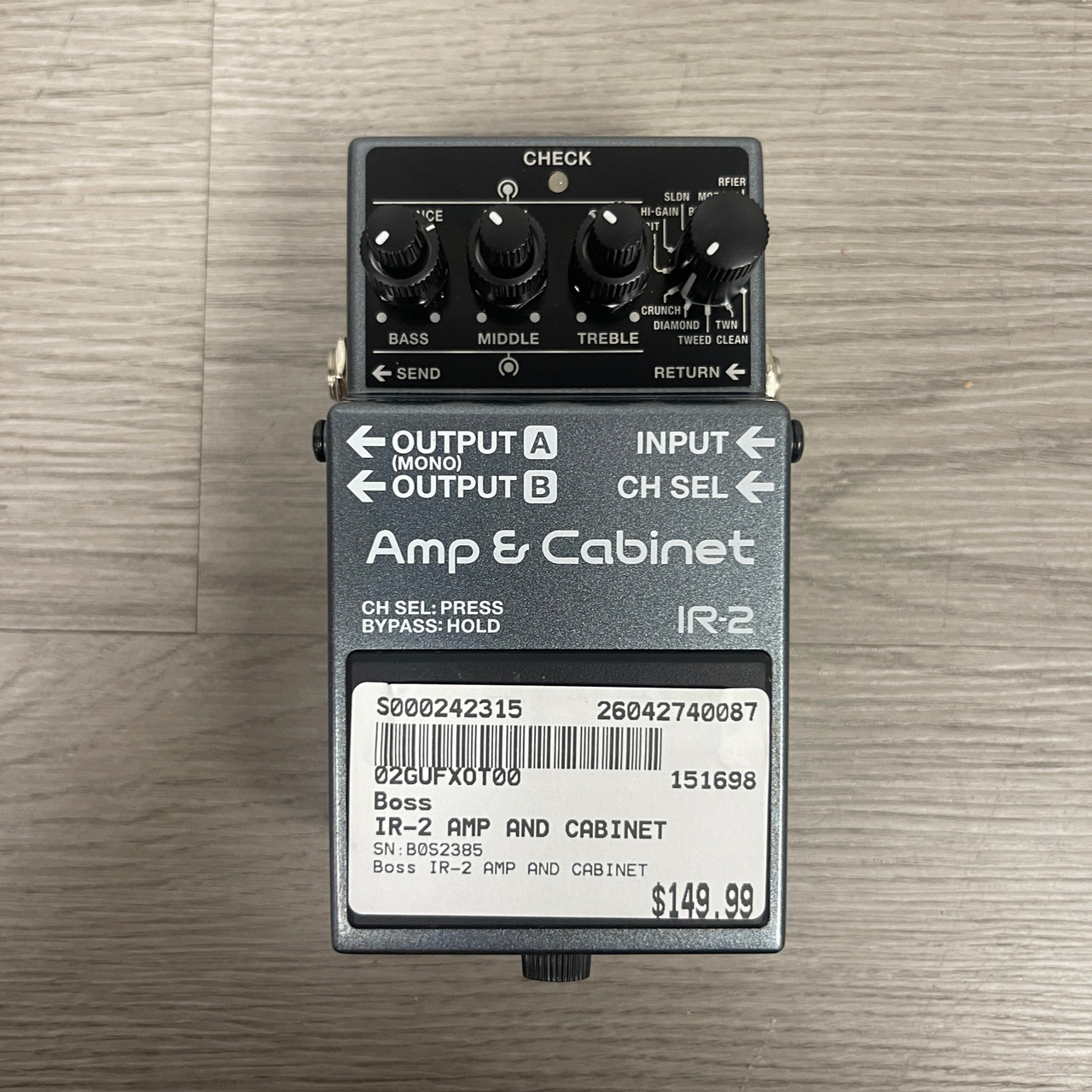 Used Boss IR-2 AMP AND CABINET Amp Modeling Pedal