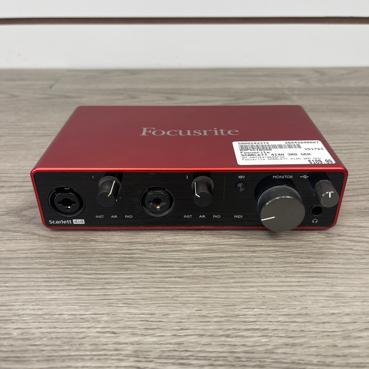 Used Focusrite SCARLETT 4I4N 3RD GEN Computer Interface 4 A/D