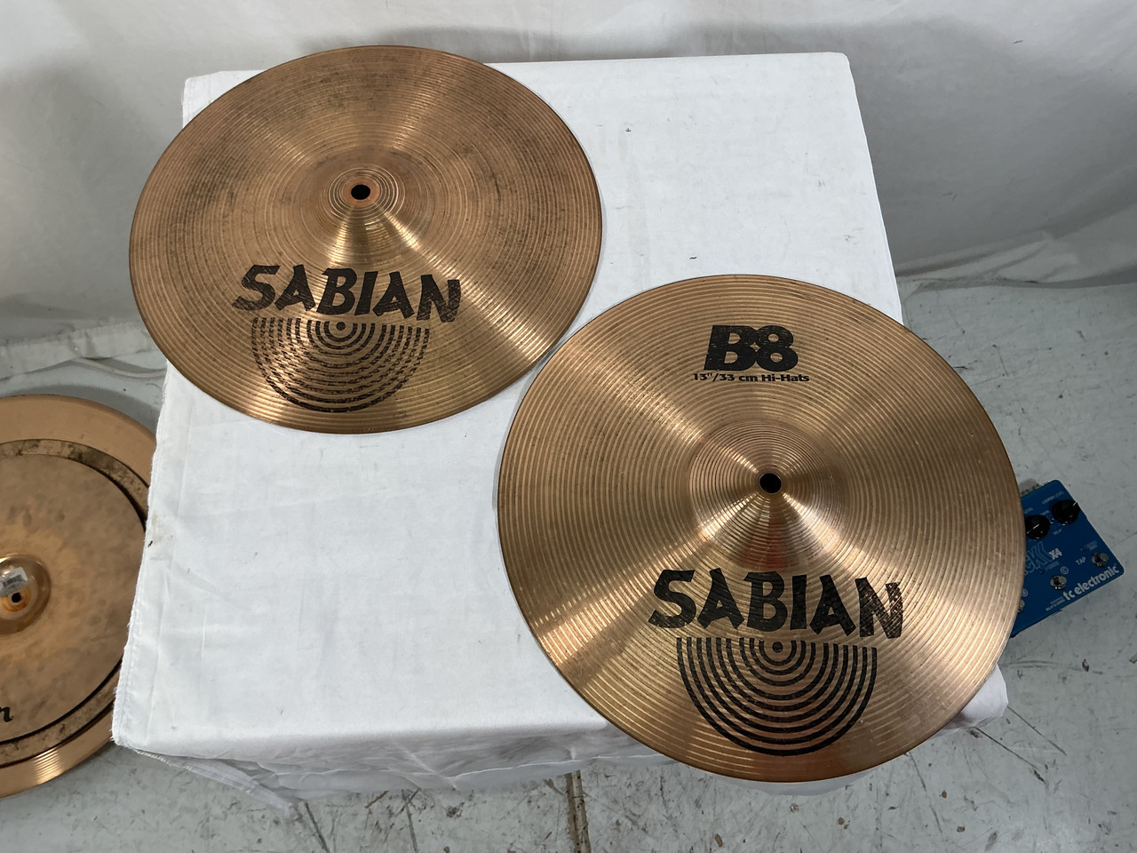 Used Sabian B8 13 IN HH SET Hi Hat Cymbals 13