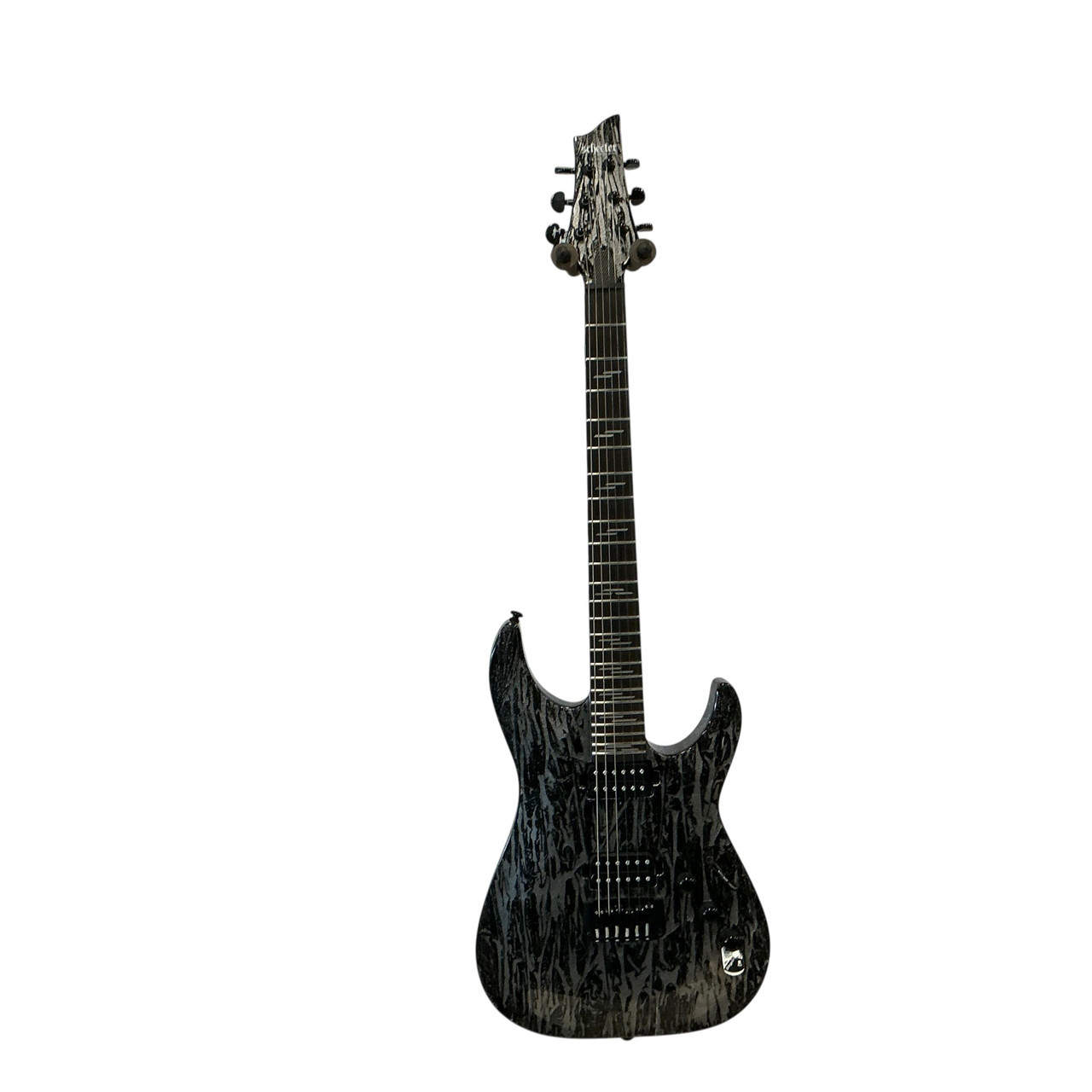 Used Schecter C-1 SILVER MOUNTAIN Super S Electric Guitar Silver