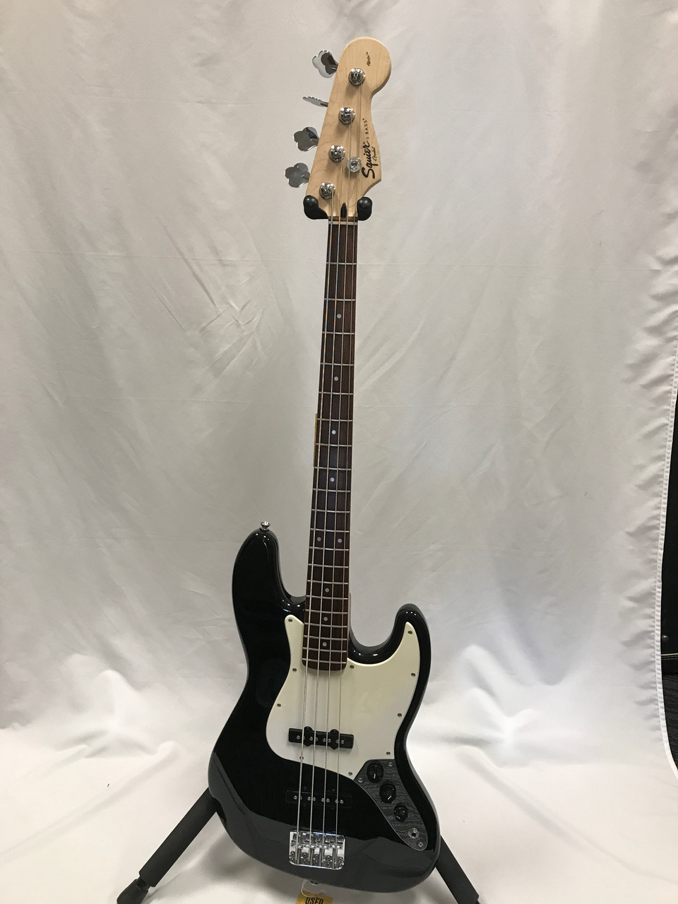 Used Squier AFFINITY JAZZ BASS J Type Bass Guitar Black 4-String